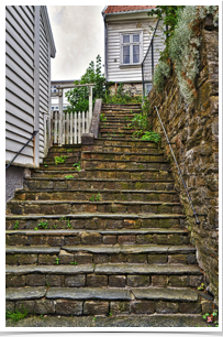 Steep climb with groceries.